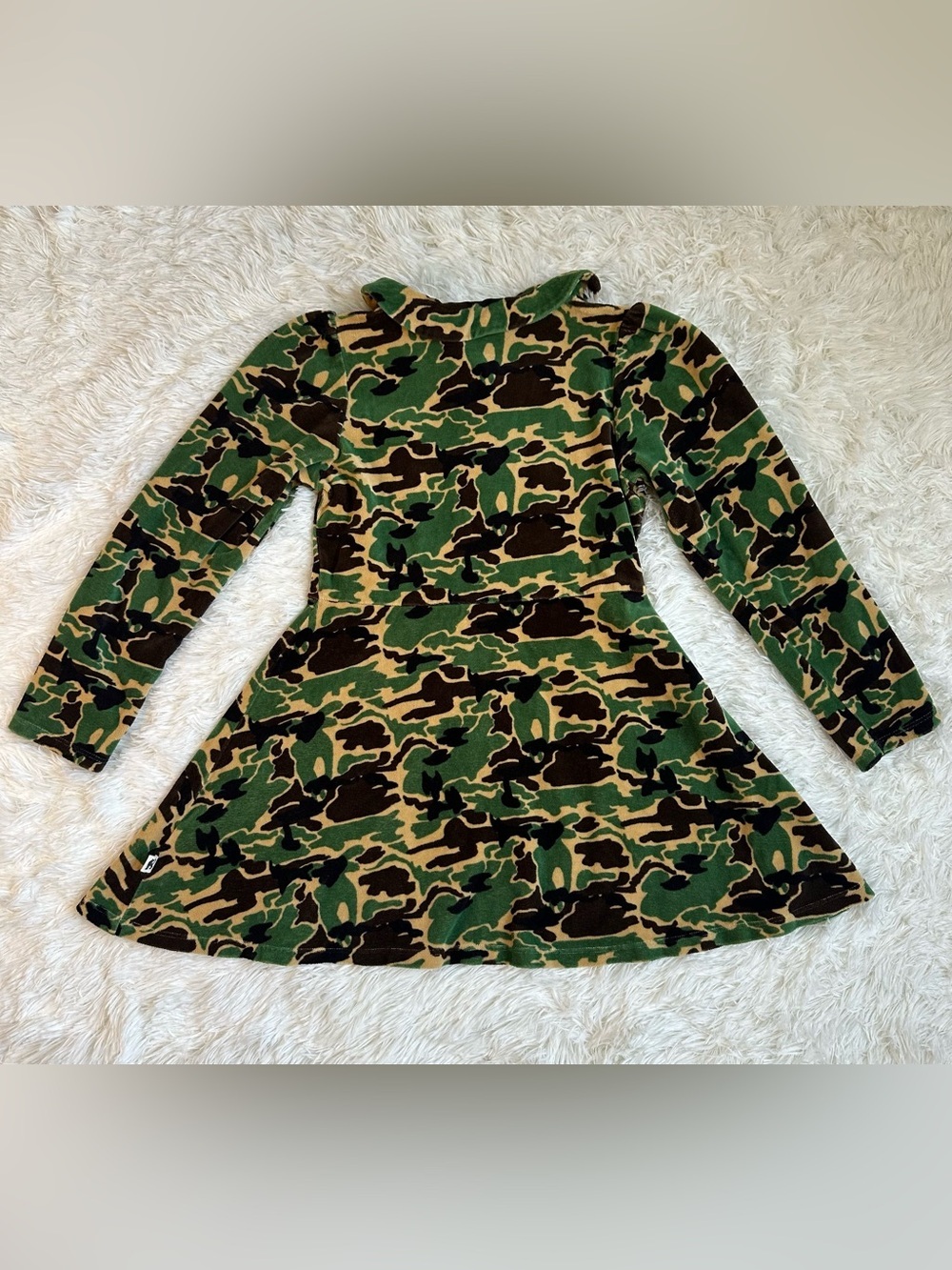 Mini Rodini Organic Cotton Camouflage Dress Long Sleeve Girls 140/146 9-11Y - Picture 2 of 11
